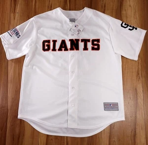 Maglia San Francisco Giants Madison Bumgarner World Series 2014 taglia XL bianca nuova - Foto 1 di 12