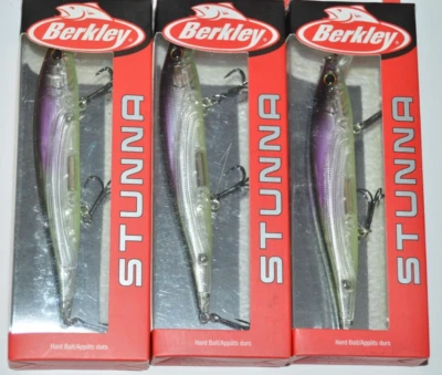 3 señuelos berkley stunna hundimiento lento jerkbait 4 3/8" 1/2 oz luces del norte Foto 1 de 4