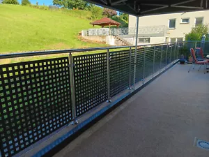 Edelstahl Balkon Geländer Alu Anthrazit Lochblech Balkon Geländer Mit Statik - Bild 1 von 5