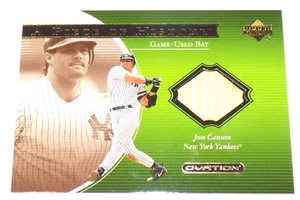 Tarjeta de murciélago 2001 Upper Deck Ovation A Piece of History José Canseco #JC - Imagen 1 de 2