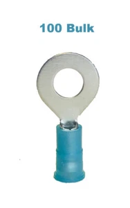 16-14 Gauge 1/4" Stud Nylon Insulated Ring Terminal - Bulk of 100 - Picture 1 of 1