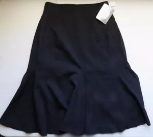 NUEVA FALDA VINTAGE CHRISTIAN DIOR para mujer negra lana con llamaradas EE. UU. talla 8 nueva con etiquetas - Imagen 1 de 7