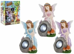 Fee on Rock solarbetriebenes Licht Gartenornament Feen Schmetterlingspilze - Bild 1 von 6