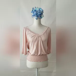 AMERICAN RAG Double V 3/4 Sleeve Top - Picture 1 of 7