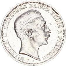 Preußen Wilhelm II. 3 Mark 1908 A seltenster Jahrgang Silber ss+ J 103