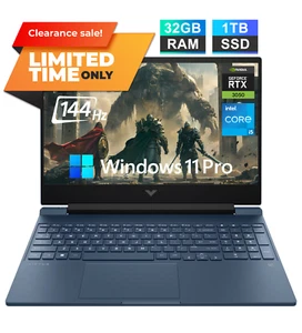 2024 HP Victus 15.6" 144Hz Gaming Laptop Intel i5 RTX 3050, 32GB RAM 1TB SSD Pro - Picture 1 of 9