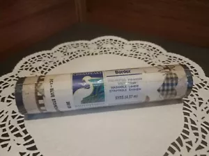 1 NEW CHESAPEAKE 35128 FC4-BLUE STONEWARE PRE-PASTED 5 YDS. VINYL BORDER ROLL - Picture 1 of 5