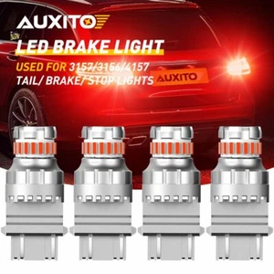 4X AUXITO 3157 Red LED Strobe Flash Blinking Brake Tail Light Parking Bulbs 3156 - Bild 1 von 12