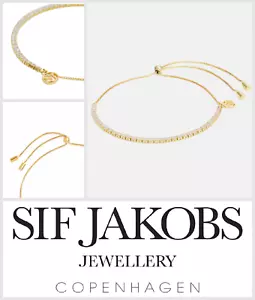 Pulsera Sif Jakobs para mujer Ellera Tennis chapada en oro de 18 quilates de plata de ley - Imagen 1 de 5