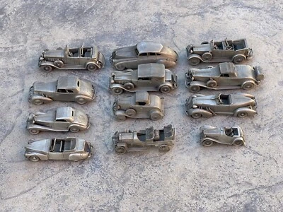 🔥PAQUETE de 12 DANBURY PELTRE COMO NUEVO MODELO JAGUAR DUESENBERG CORDÓN CASTAÑO ROJIZO PACKARD🔥 Foto 1 de 4