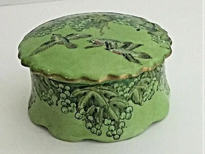   Oriental Floral  Birds Decorative Ceramic Lidded Trinket Holder 2 1/4" T Japan - Picture 1 of 11