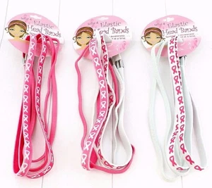 Breast Cancer Awareness elastische Stirnbänder - pink/weiß - 4 Stück - Bild 1 von 2