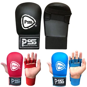 Kids Karate Martial Arts Training Mitts Gloves No Thumb Blue & Red Color 1018 - Picture 1 of 20