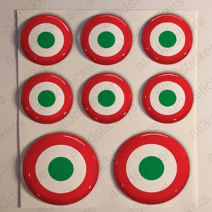 Pegatinas de la Fuerza Aérea de Italia escarapela redonda 3D bandera cúpula de resina - Imagen 1 de 1