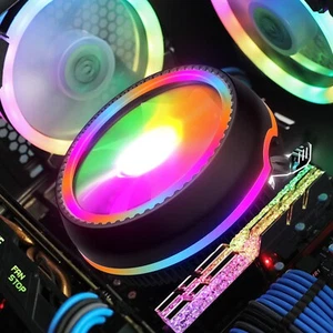 4-Pin RGB CPU Cooler PC Fan Heatsink Cooling For Intel LGA 1156/1155/1151/i5/AMD - Afbeelding 1 van 14
