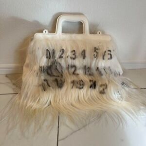 Maison Margiela Calendar 11 Fur 2way Hand Crossbody Bag Women White Genuine USED