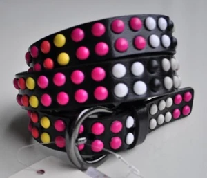 Esprit cintura in pelle larga 20 mm con borchie colorate taglia M o da 82 a 91 cm - Foto 1 di 1