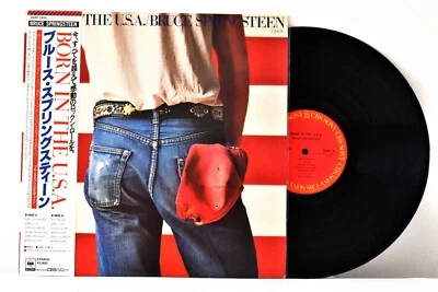 CBS-SONY 28AP 2850 JAPAN 1984 BRUCE SPRINGSTEEN Born in the USA OBI+ALL INSERTS - Image 1 of 2