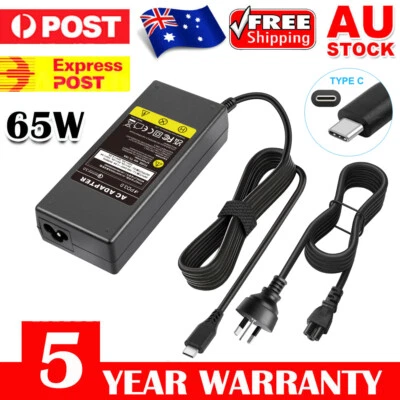 65W USB C Type C Power AC Adapter Charger for HP EliteBook x360 1030 G2 G3 G4 G7 - image 1 of 4