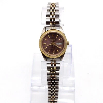 Vintage SHARP Watch Womens Silver Tone Stainless Steel Classic Green Dial 90s - Image 1 of 4