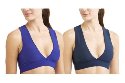 new york laundry womens sports bra active yoga fitness reversible blue navy MED - Image 1 of 3