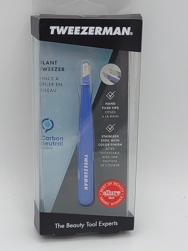 Tweezerman full size stainless steal slant  Tweezer Granite Sky - Image 1 of 3