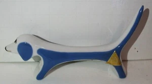 1950s Art Moderne Abstract Royal Dux Porcelain Figurine Dog w Original Sticker - Picture 1 of 8