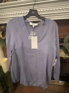 Joie Silk Blouse Long Sleeve Washed Peri Size XS - Picture 1 of 6