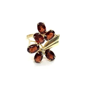Red Stone Lady's Stone Ring 14K Yellow Gold 3g (EPJ022794) - Picture 1 of 7