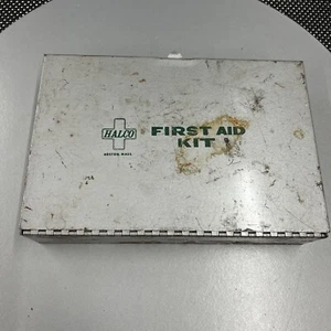 Vintage Halco First Aid Kit Halperin Co. Boston Mass. Metal Box -Wall Mount - Picture 1 of 21