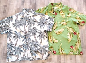 Mens L Island Republic Light Silk Tiki Shirt Aloha Caribbean Vintage 90s Lot 2 - Picture 1 of 11