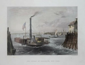 NORDAMERIKA - DIE FÄHRE IN BROOKLYN, NEW YORK... 1840 - Bild 1 von 1