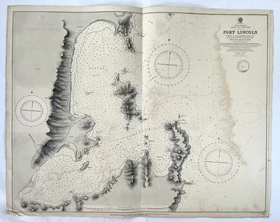 1874 Admiralty Chart – Spencer Gulf & Port Lincoln, South Australia Antique Map - Image 1 of 4