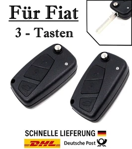 2x Ersatz Klappschlüssel Gehäuse für Fiat 3-Tasten Fernbedienung KS07A - SIP22 - Picture 1 of 5