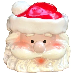 Ceramic Santa Cookie Jar Canister 6" Vtg - Picture 1 of 9