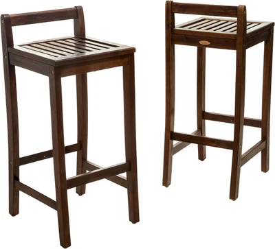 Riviera Wood Barstool, Rich Mahogany - Image 1 of 4