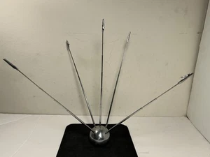 MCM Vintage Chrome Atomic Sphere Orb Telescoping Memo Note Photo Clips 7” Desk - Picture 1 of 13