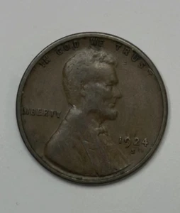 1924-S 1c Lincoln Wheat Cent Penny ** XAKKX4153 - Picture 1 of 3