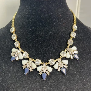 J Crew Multicolor Kristall Cluster gemischter Stein Kragen Schmuck Statement Halskette - Bild 1 von 4