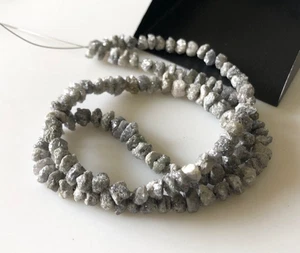 Perline Diamanti Grezzi Grigi 28Ct Non Tagliate Uso Diamante Naturale per Collana. - Foto 1 di 7