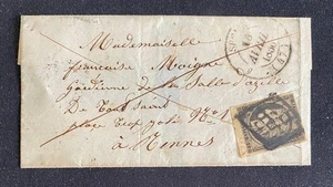 France - Timbre Cérès 20c Noir n° 3 sur lettre du 15 Avril 1850 - Picture 1 of 2
