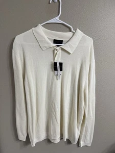Herren Magaschoni Elfenbein Kragen Pullover Sweater Größe Medium Neu mit Etikett UVP $ 78 - Bild 1 von 5