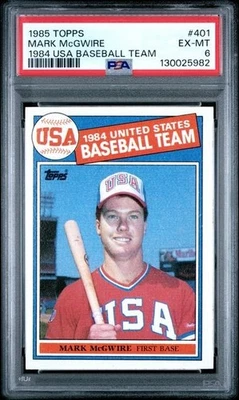 Topps Mark McGwire 1984 equipo de béisbol de Estados Unidos 1985 PSA6 Foto 1 de 2