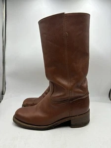 Vintage Frye Brown Leather Campus Boots Men's Size 10.5 D 2955T Black Label 14L - Picture 1 of 9