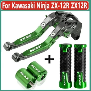 For Kawasaki Ninja ZX-12R ZX12R CNC Handle Grips Cap Brake Clutch Levers NEW - Imagen 1 de 10