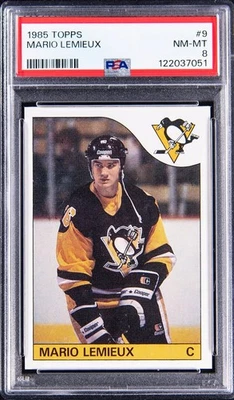 1985-86 Topps #9 Mario Lemieux RC PSA 8 NM-MT - Image 1 of 2