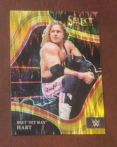 2022 Panini WWE Select BRET "HIT MAN" HART RINGSIDE GOLD FLASH PRIZM SSP /10 - Picture 1 of 3