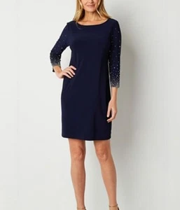 Vestido vaina manga adornada MSK talla L $79 (A136) - Imagen 1 de 5