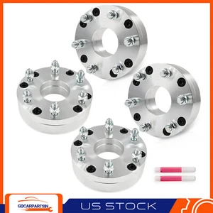 (4) 2" 5x4.75 to 6x5.5 Wheel Adapters 12x1.5 Fits Chevrolet GMC 5 Lug to 6 Lug - Picture 1 of 7