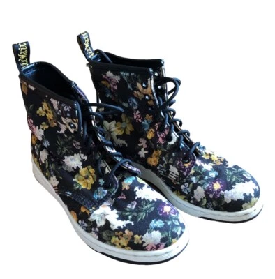 Zapatilla deportiva de lona floral de caña alta Doc Martens talla 7 Foto 1 de 4